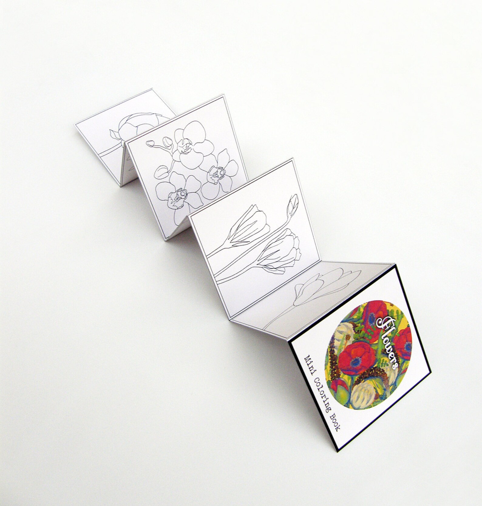 Mini Adult Coloring Book Flowers Pocket Size Travel Coloring - Etsy