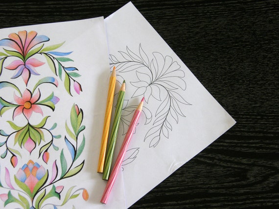 Featured image of post Color Floral Design Drawing - For invitation, wedding or greeting.