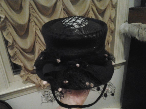 1930s Film Noir Burlesque Film Noir Top Hat w/Pink