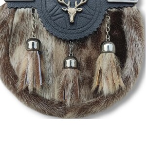 Men's Scottish Stage Head Kilt Sporran Fur Tassels