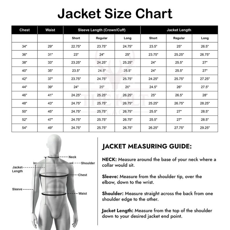 Jacket Size Chart & Measuring Guide