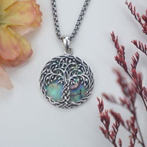 925 Sterling Silver Tree of Life Necklace: Celtic Knot Pendant