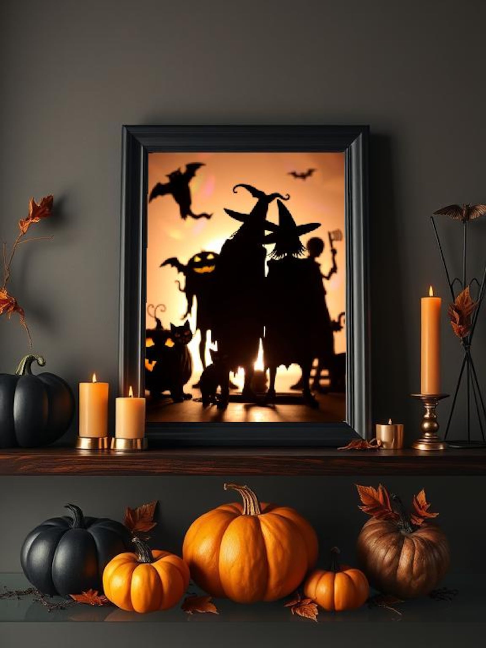 Halloween Wall Shadow Art Bundle – Spooky and Whimsical Halloween ...