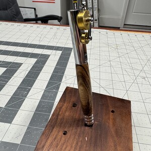 Steampunk Pen with Gear & Piston Mechanism | Handcrafted Wenge Wood | Chrome and Gold Accents | Veteran Artisan Made in Leland, NC