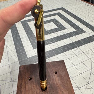 Steampunk Pen with Gear & Piston Mechanism | Handcrafted Cocobolo Wood | Gold Hardware | Veteran Artisan Made in Leland, NC