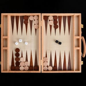 Backgammon Set aus Holz - Handgefertigtes und Elegantes Reise Spiel | Brettspiel Geschenk für Sie und Ihn