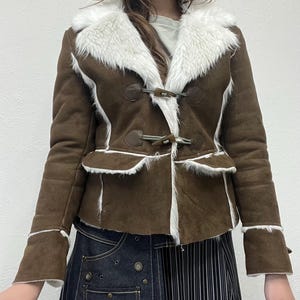 Y2K Faux Suede Fitted Coat