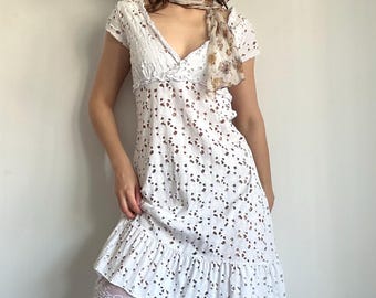 Eyelet Dress – Cotton Cottagecore Romantic Summer Midi