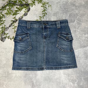 Y2K Low-Rise Pocket Denim Mini Skirt