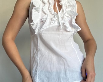 James Lakeland Baumwollbluse mit Rüschenkragen