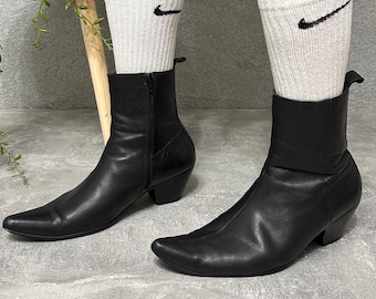 Kowbojskie buty ze sztucznej skóry Y2K z lat 00.