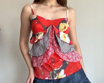 Floral Ruffle Cami Boho Chic Summer Top