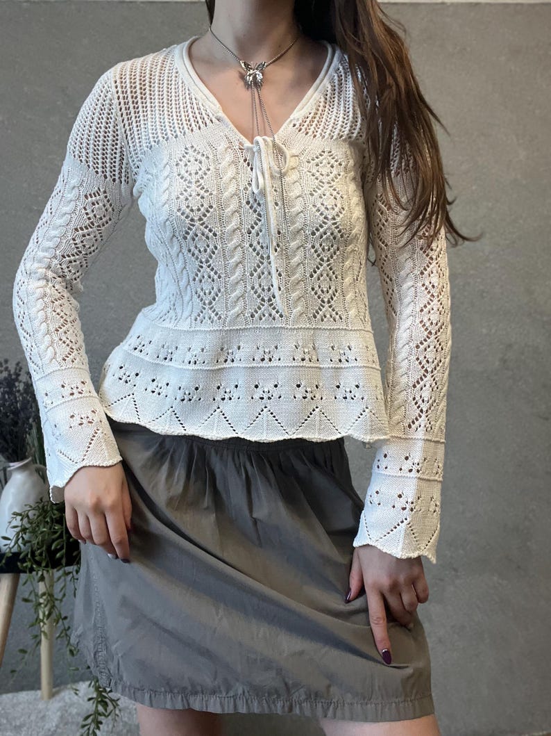 Haut Bohème Manches Cloches En Dentelle Au Crochet - Doublé - Multicolore - Neuf Avec Étiquettes