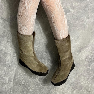 Vintage 90er Jahre Graue Fell Boots Streetwear Yeti