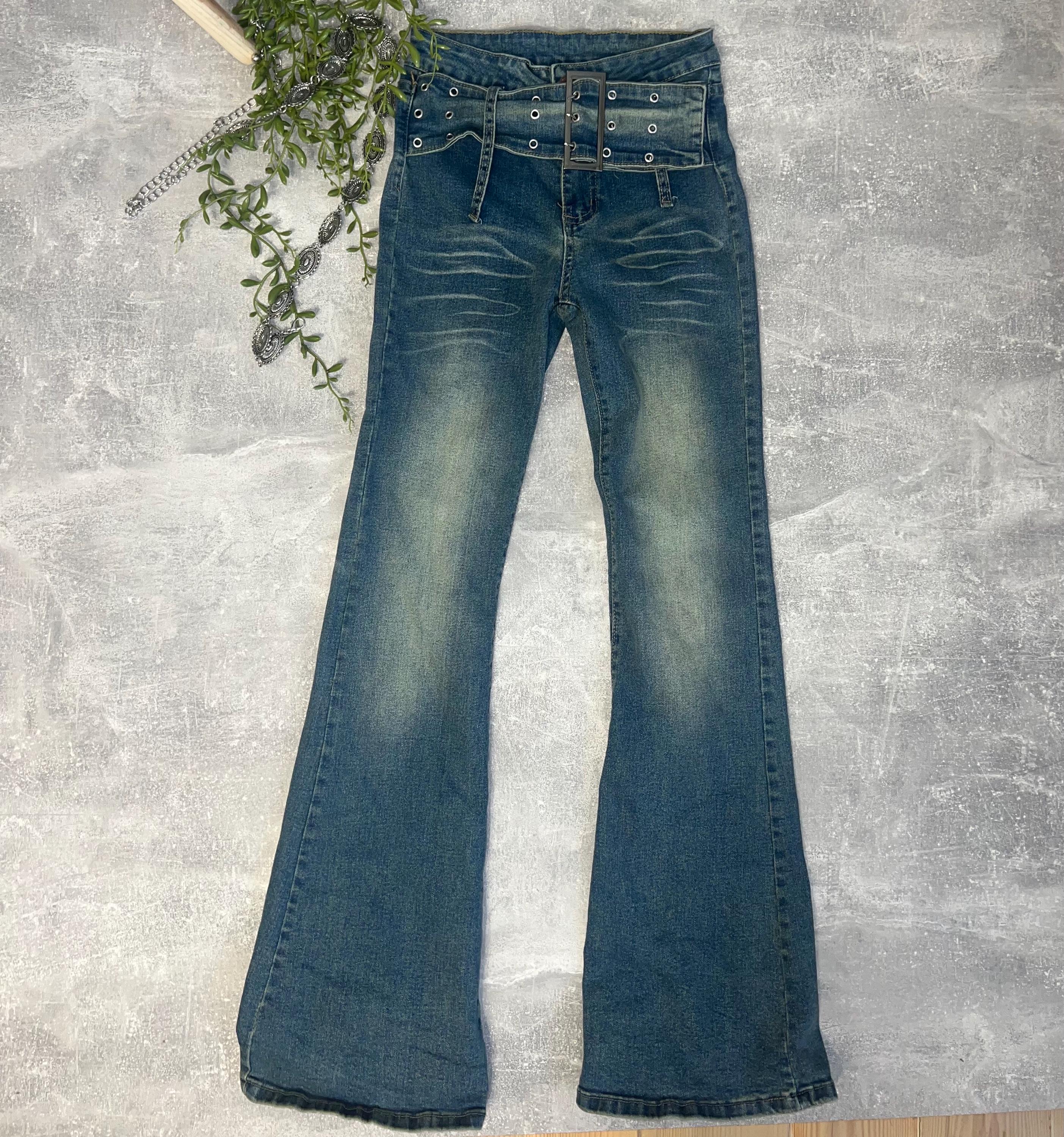 Y2k Flared Jeans - Etsy