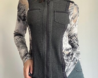 Cyber ​​Grunge Zip Up Utility Top
