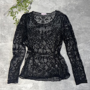 Fitted Sheer Cotton Lace Top