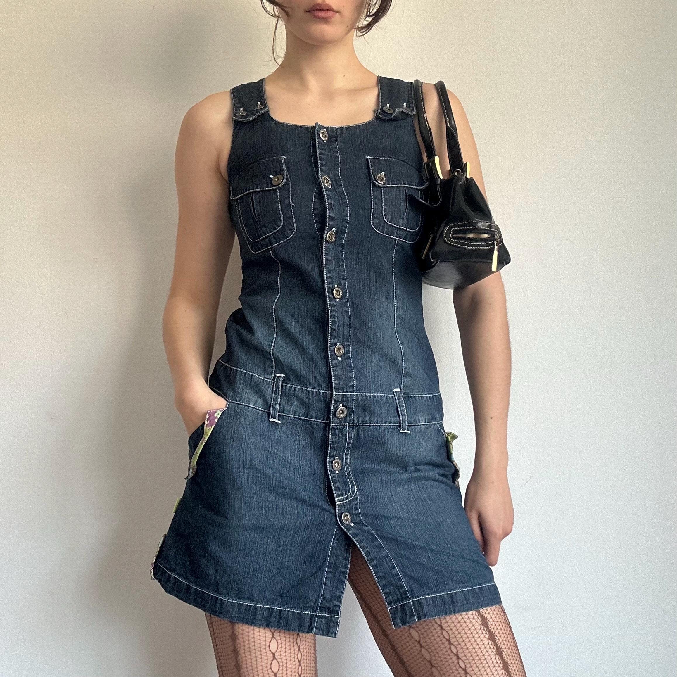 white christmas dresses Vintage Y2K Denim Dress main image 0