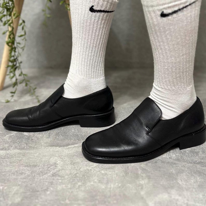 Mens Leather Loafers Minimal Slip On image 3