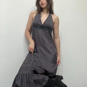 Prom Flowy Maxi Dress - V Neck Ruffle Dress image 11