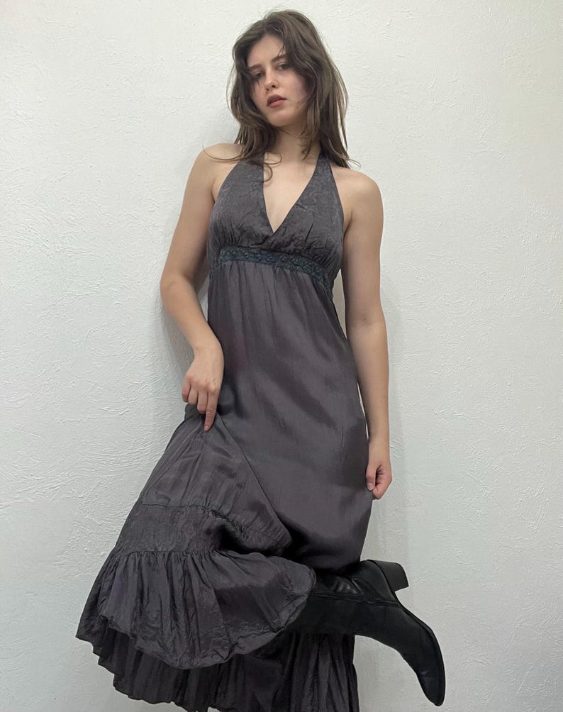 Prom Flowy Maxi Dress - V Neck Ruffle Dress image 11