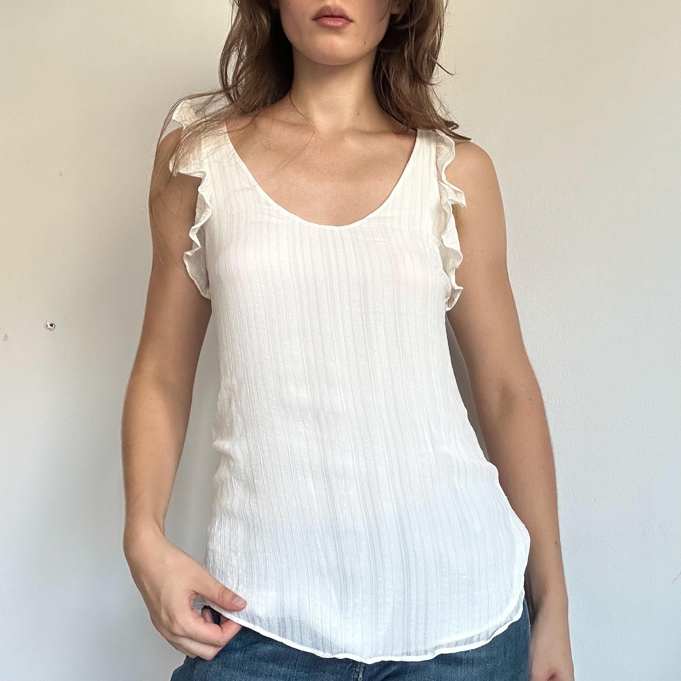 Massimo Dutti, Massimo Dutti Coastal Coquette Ruffle Summer Tank