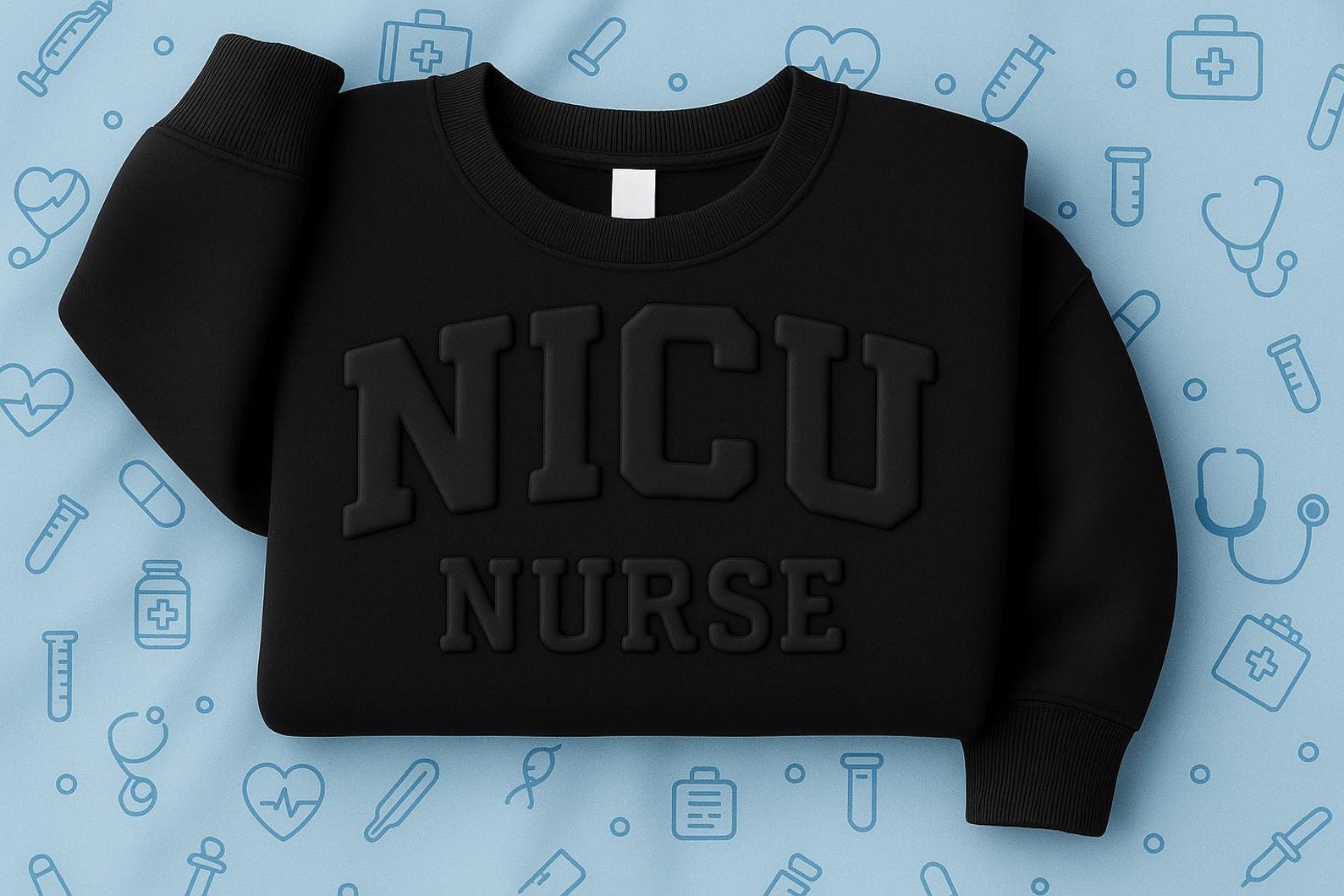 NICU Nurse Puff Print Sweatshirt, Pediatric Department RN Shirt, Emergency Nurse Crewneck ...