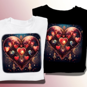 Jolie chemise coeur, carte chemise colorée, cadeau costume, ami, chemises coquettes coeur, grand coeur cadeau