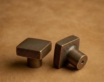 RWARE Quadro Square Door Knob | Solid Bronze | Handmade Modern Minimal Door Hardware