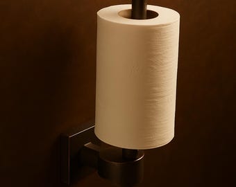 Solid Bronze Vertical Toilet Paper Holder | Round or Square Base