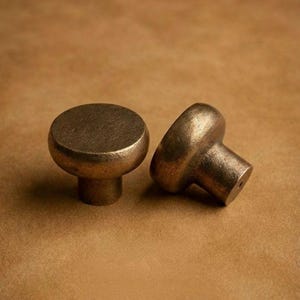 RWARE Lune bouton de porte | Bronze massif | Poignée d'armoire et de tiroir moderne faite main