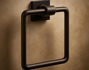 RWARE Frame Square Towel Ring 6” | Solid Bronze | Handmade Bathroom Hardware