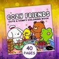 Cozy Friends– Coco Wyo Cozy Cute Coloring Book PDF PNG | Simple, Bold & Easy Printable for Adult Stress Relief, 40 pages,Coco wyo coloring product logo