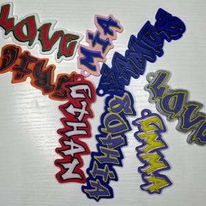 3D Printed Graffiti Keychains - Custom Street Art Name Tags