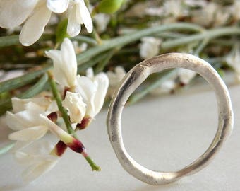 Silver Ring, Minimal Ring, Organic Ring, Reticulated Ring