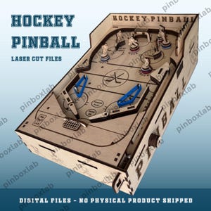 Hockey Pinball Machine - fully functional. Laser cut files (dxf, svg, ai, Lightburn) 3mm and 4mm - Digital Download - instructions included