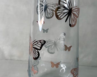 Butterfly Glass Juice Cup: Personalized Colors Available