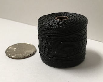 S-lon Tex210 Black nylon bead cord 77 yard