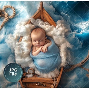 Newborn digital backdrop, boat for boy or girl , newborn background. Boat in lake, fishing. Spring, Summer