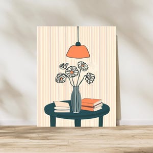 Unframed "Soft Stems" Hand-Drawn Wall Art Print – Gentle Botanical Illustration for Bedroom, Dorm, or Workspace Decor