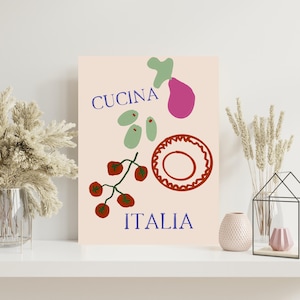 Unframed "La Cucina" Hand-Drawn Print – Italian Kitchen Wall Art for Cooking Space, Pantry, or Dining Room Decor