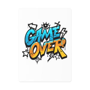 Jeu de cartes de poker avec motif « Game Over » – Cadeau amusant pour les joueurs, essentiels pour une soirée de jeu, objets de collection, fournitures de fête de casino