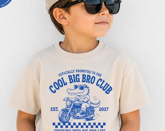 Promoted to Big Brother Shirt, Cool Big Bro Club Shirt, Big Brother Outfit,Crocodile Big Brother Gift, Sibling Pregnancy Reveal