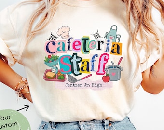 Personalized Lunch Lady Shirt, Custom Cafeteria Staff Shirt, Lunch Lady TShirt, Matching Cafeteria Crew Shirts, Cafeteria Manager Tee
