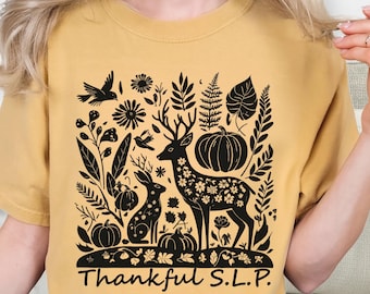 Comfort Colors SLP Fall shirt for Speech pathologist, Fall Speech shirt, Autumn Speech Therapy Thanksgiving SLP gift, Speech Therapy t shirt