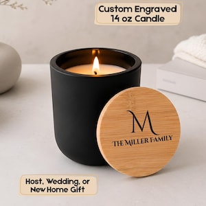 Personalized Family Monogram Candle, Hostess Gift, Housewarming Gift, Fall Host Gift, New Home Gift, Wedding Gift, Custom Family Gift