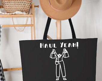 Bolsa de lona personalizada para compras de segunda mano, regalos para amantes de las compras de segunda mano, bolsa grande personalizada para compras de segunda mano, bolsa vintage para compras de segunda mano, bolsa de fin de semana para compras de segunda mano.