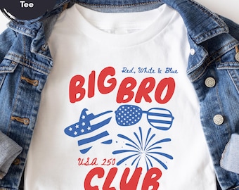 Camiseta "Irmão Mais Velho" para o 4 de Julho, Camiseta para Revelar a Gravidez como Irmão Mais Velho, Roupa Patriótica para Irmão Mais Velho, Anúncio de Gravidez no 4 de Julho, Promovido a Irmão Mais Velho