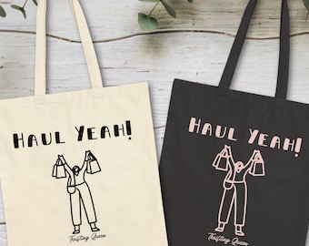 Bolso de mano divertido de segunda mano para ella, bolso de compras vintage con estética vintage, bolso de segunda mano, bolso de compras de segunda mano, regalos divertidos para amantes de las compras de segunda mano, bolso de tienda de segunda mano