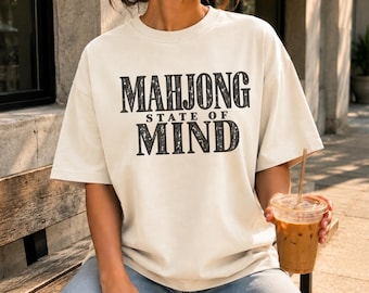 Mahjong Shirt, Mahjong Comfort Colors Tee, Mahjong Gift for Women, Mahj Girls Game Night Shirt, Mahjong State of Mind, Mahjong Player Gift